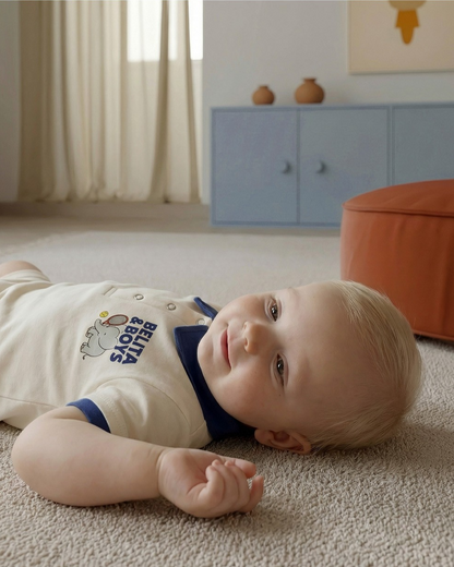 BABY Blue Elephant Collar Jumpsuit