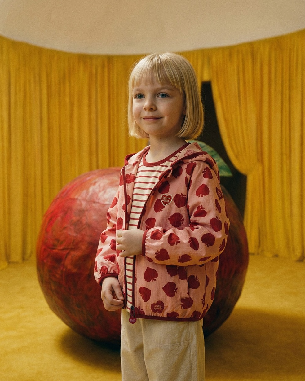 Red Bubble Apple Pattern Windbreaker