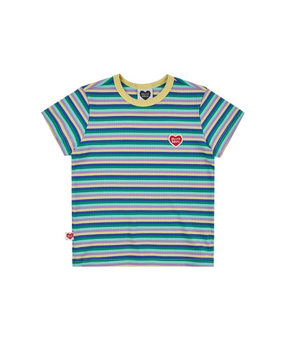 [SET] Light Yellow Colorful Stripe Short One Mile