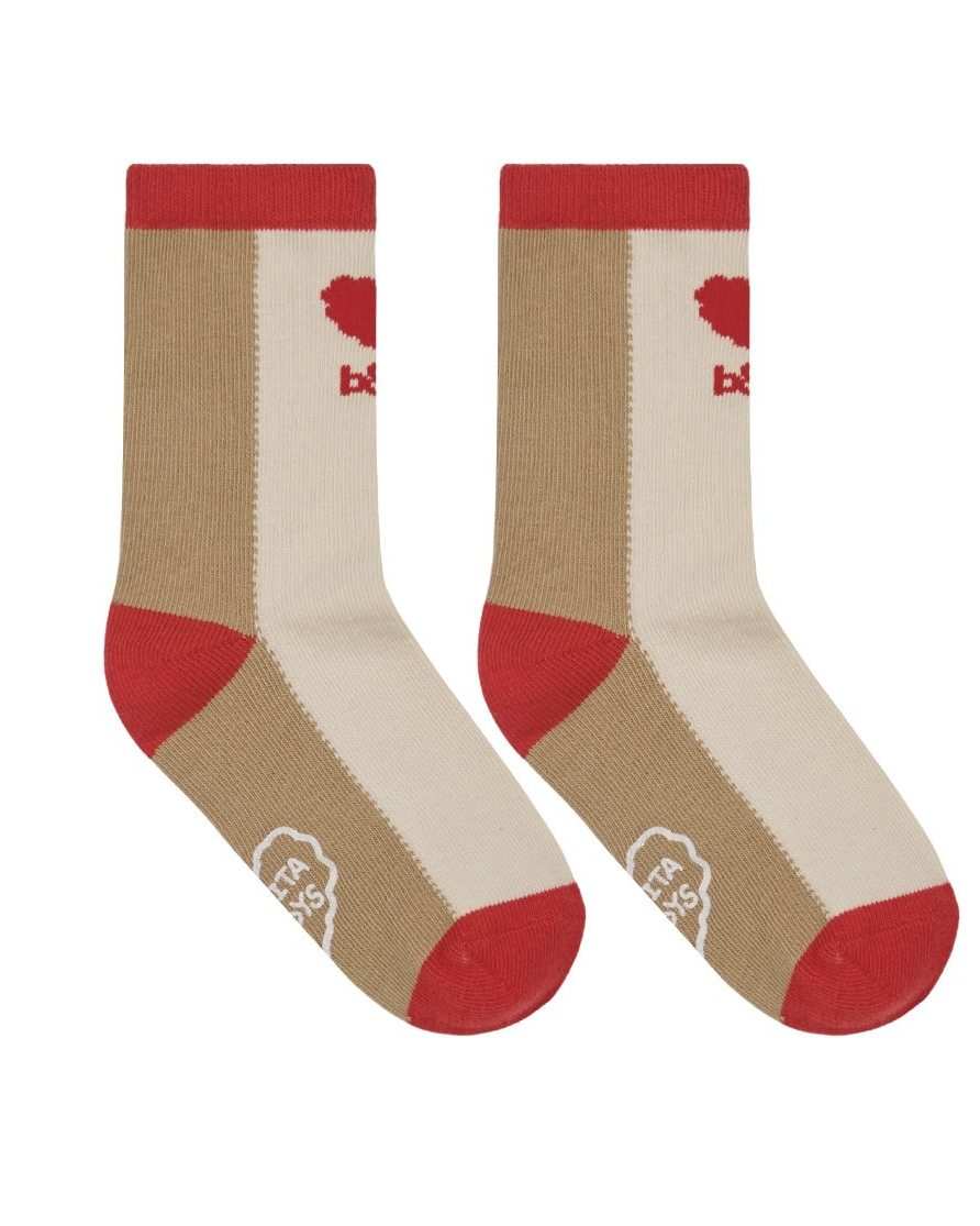 Camel BB Heart Color Block Socks