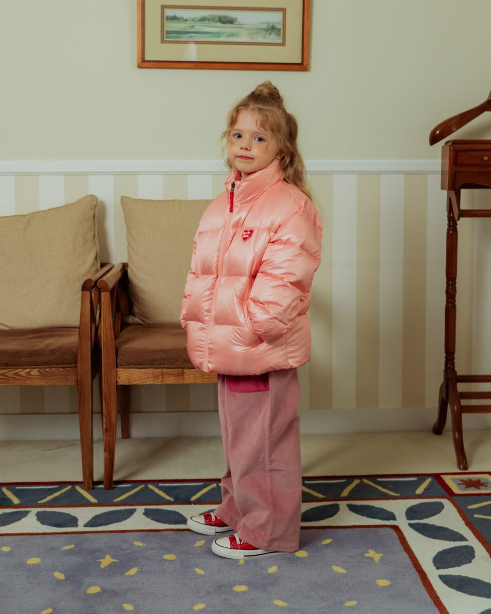 Pink BB Heart Basic Puffer Jumper