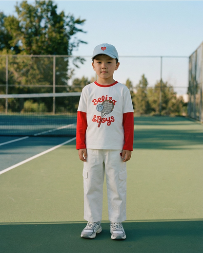 Red Tennis Layered Long Sleeve