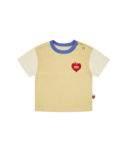[BABY SET] Yellow Bubble Apple Color Block Terry Shorts