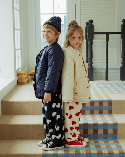 Navy BB Heart Pattern Reversible Jumper