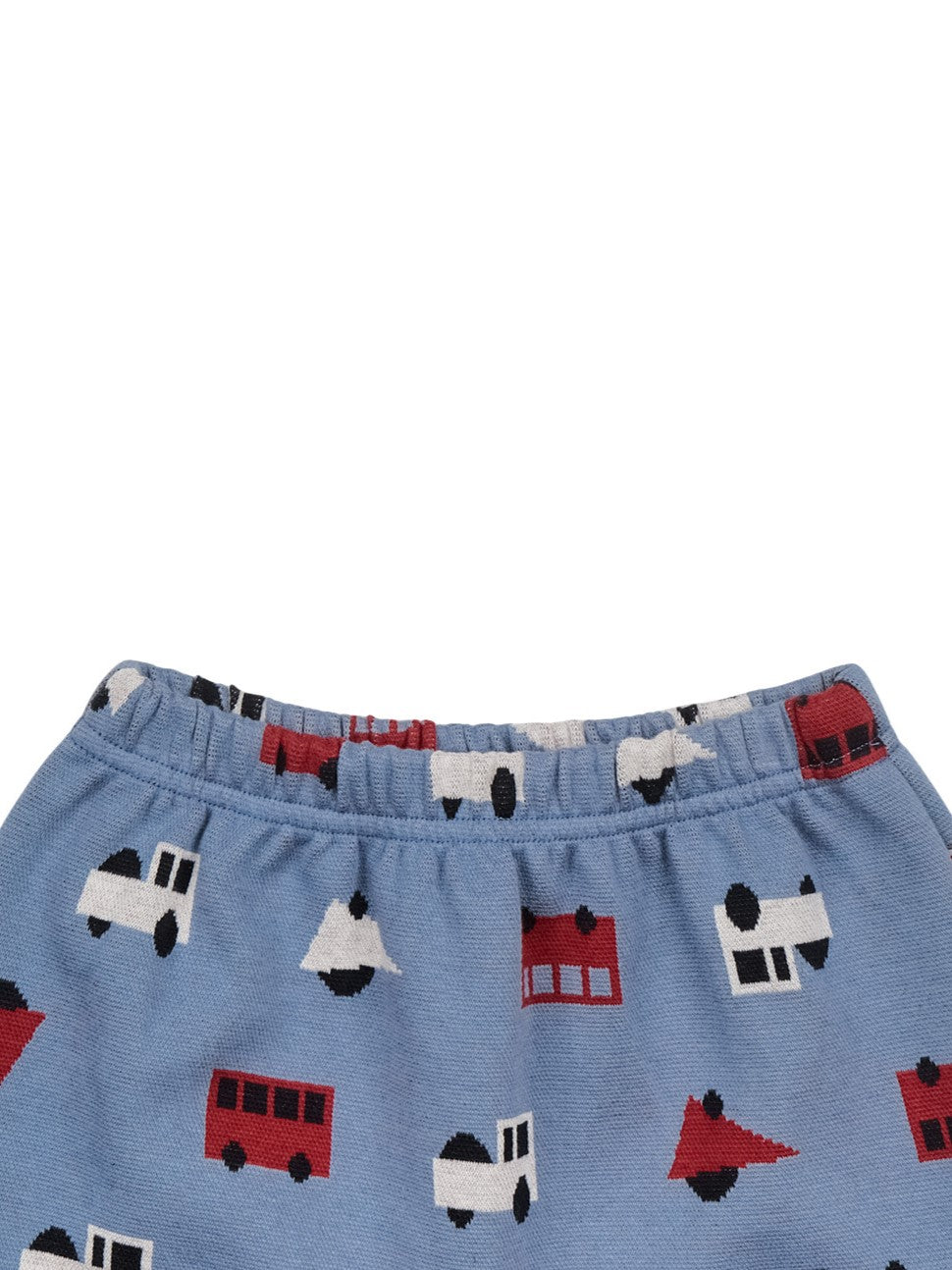 [BABY SET] Light Blue Bus and Truck Pattern Knit Cardigan & Bloomers