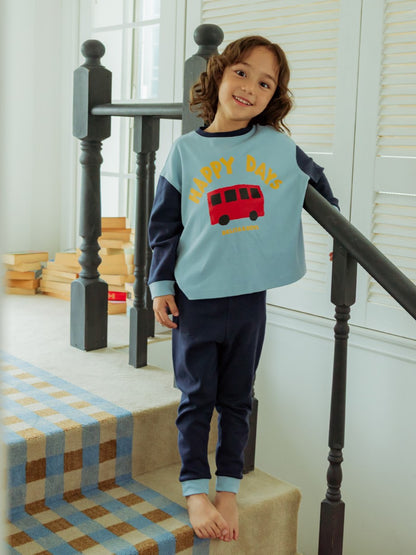 [SET] Navy Bus Color Block One Mile