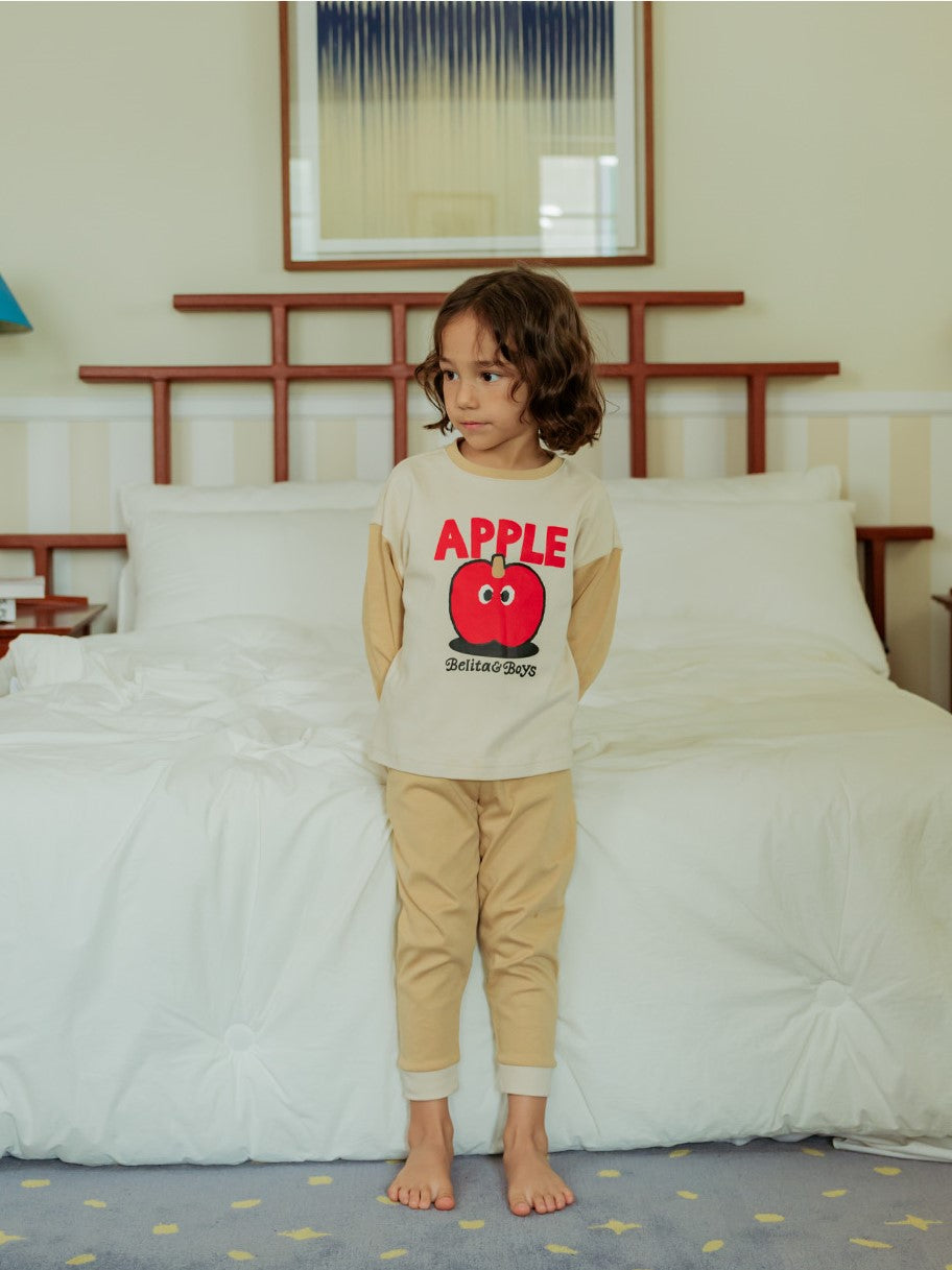 [SET] Beige Apple Color Block One Mile