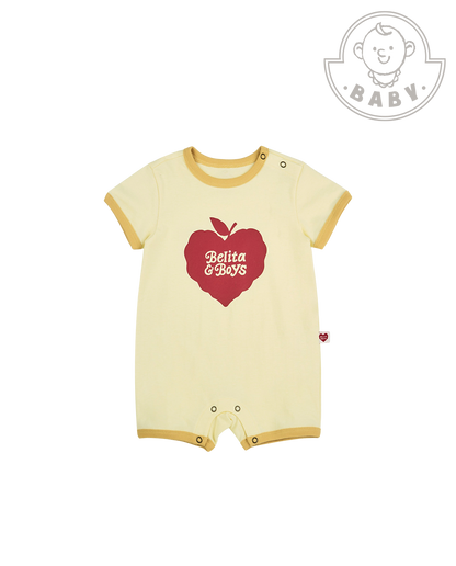 BABY Yellow Bubble Apple Short Jumpsuit