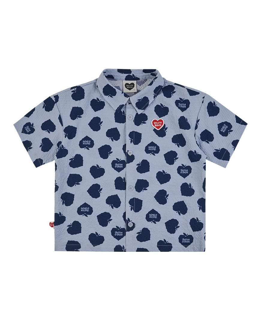 [SET] Navy Bubble Apple Polysucker Shirt & Shorts