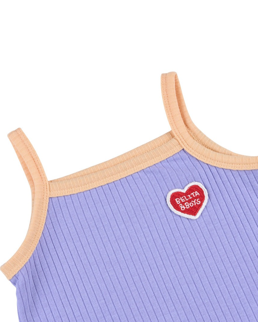 [BABY GIRL SET] Violet BB Heart Two-Tone Sleeveless One Mile