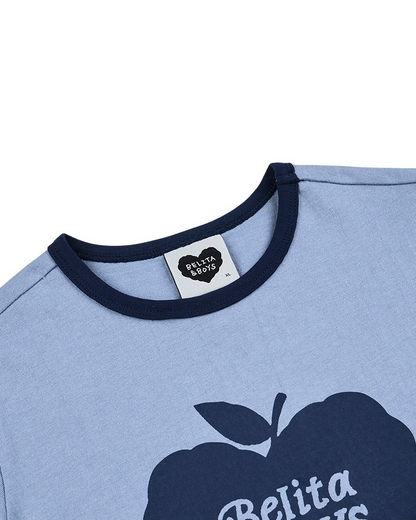 Navy Bubble Apple Short Sleeve