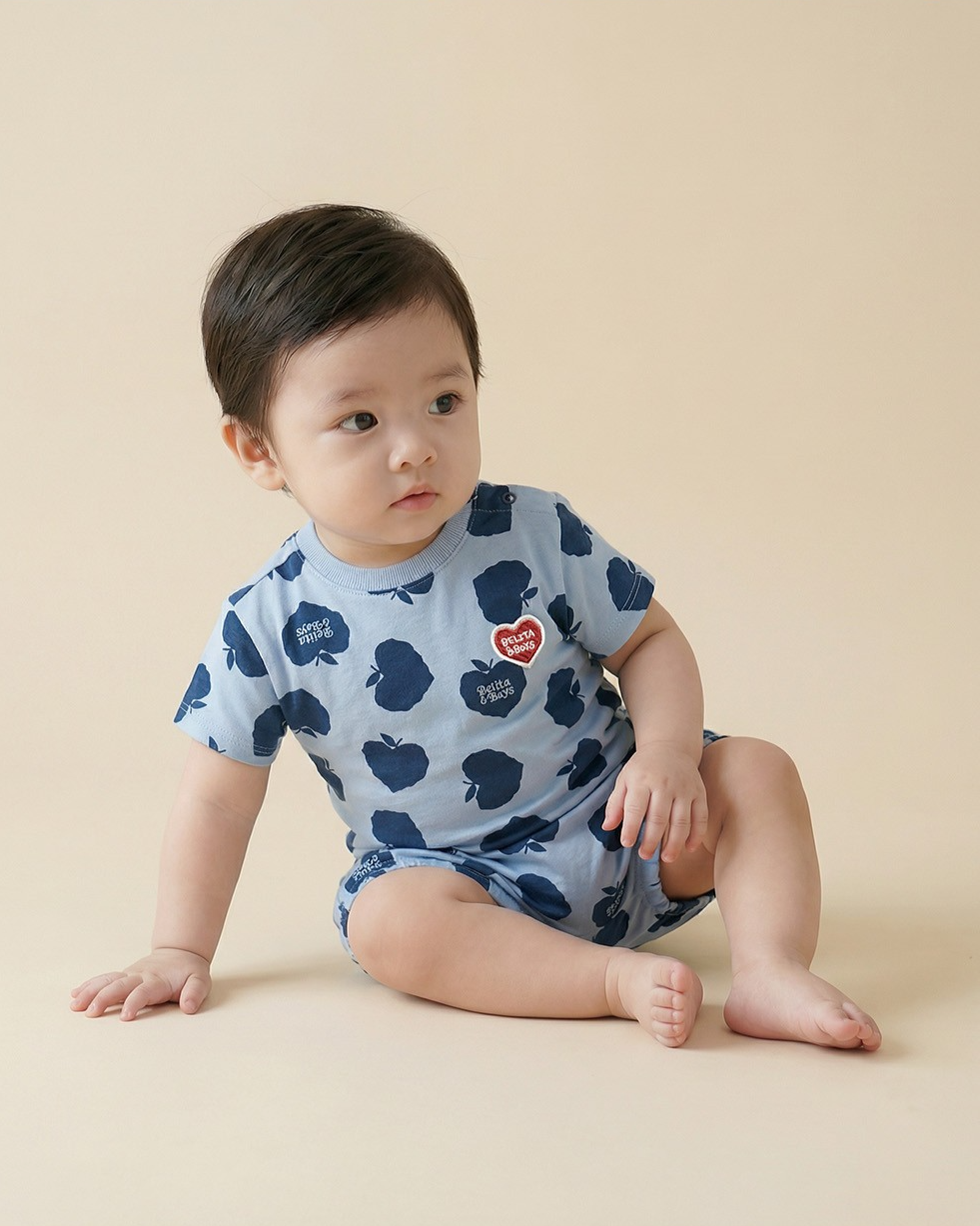 [BABY SET] Navy Bubble Apple Pattern Shorts