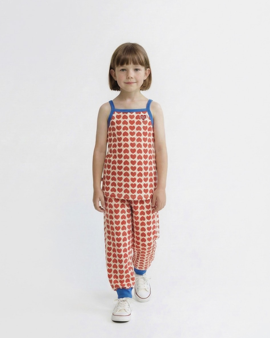 Red BB Heart Pattern One Mile Sleeveless