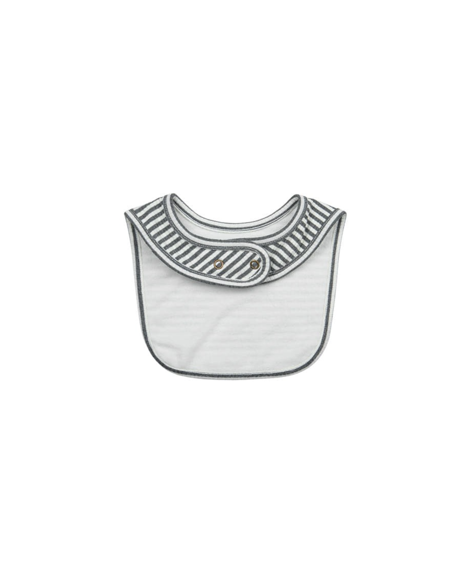 [BABY SET] Grey Stripe Rib Jumpsuit & Bib & Bonnet