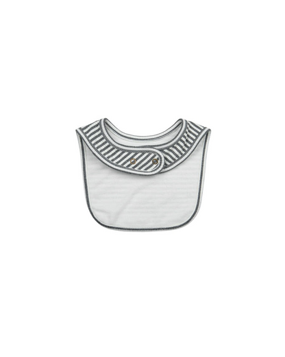 [BABY SET] Grey Stripe Rib Jumpsuit & Bib & Bonnet