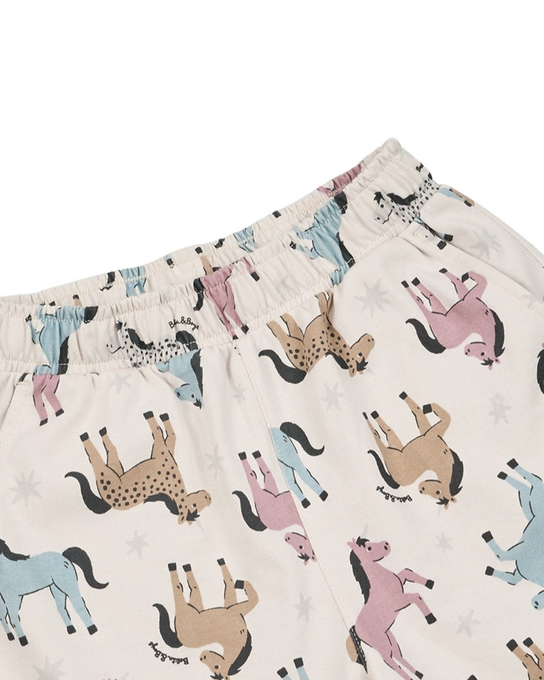 [SET] Light Pink Horse Point Pattern Shorts
