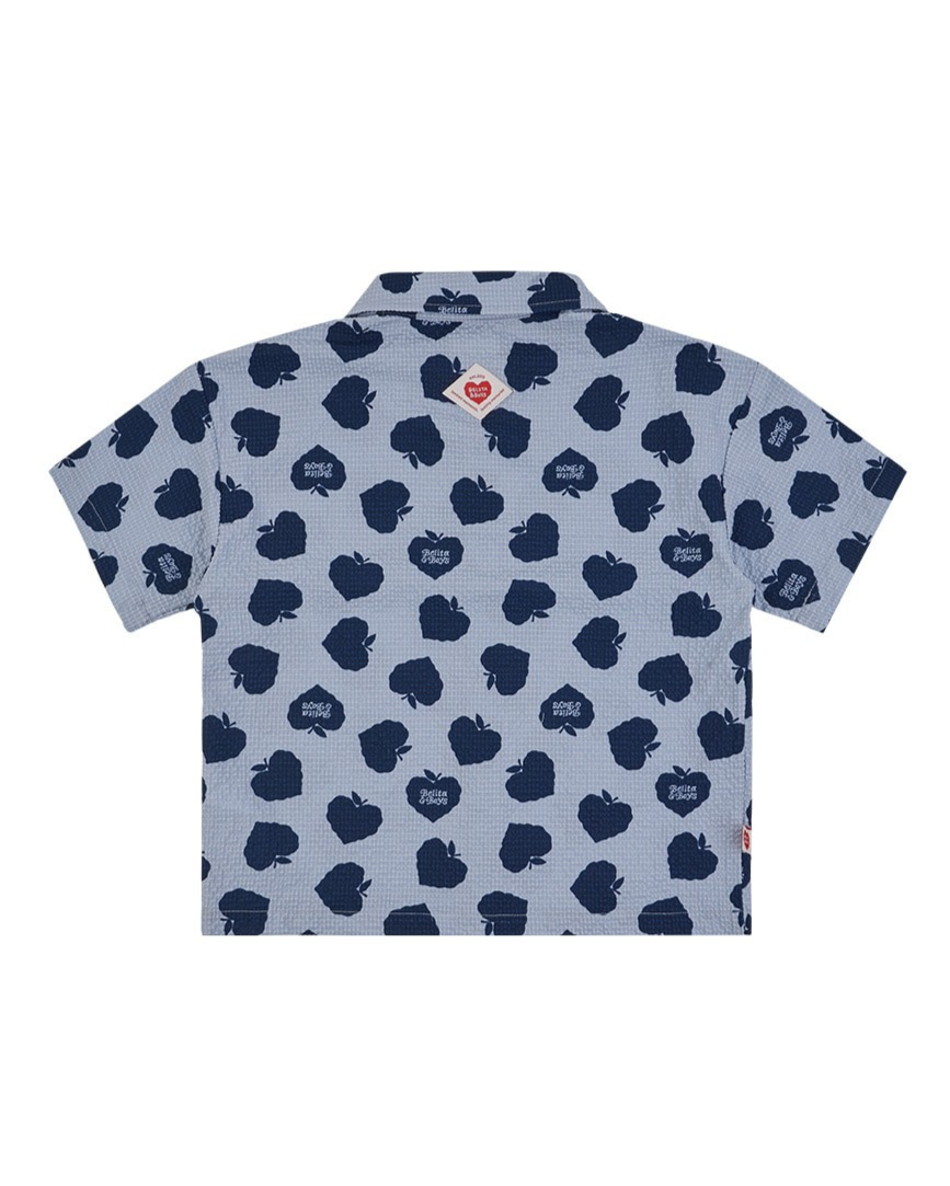 [SET] Navy Bubble Apple Polysucker Shirt & Shorts