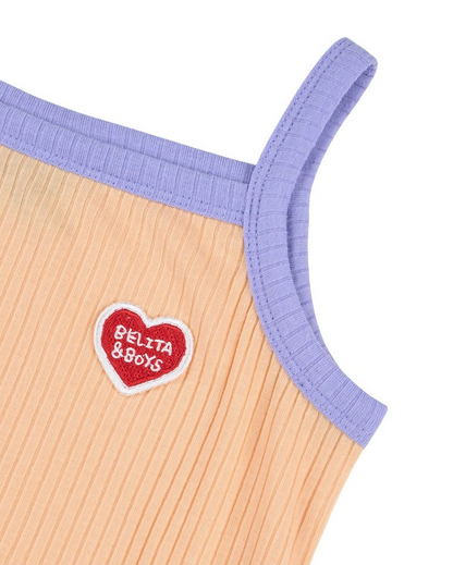 [GIRL SET] Orange BB Heart Two-Tone Sleeveless One Mile