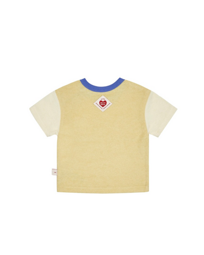 [BABY SET] Yellow Bubble Apple Color Block Terry Shorts