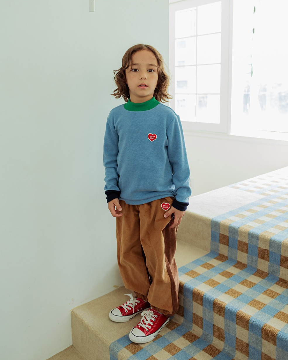 Beige Color Block Corduroy Jogger