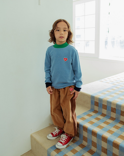 Beige Color Block Corduroy Jogger