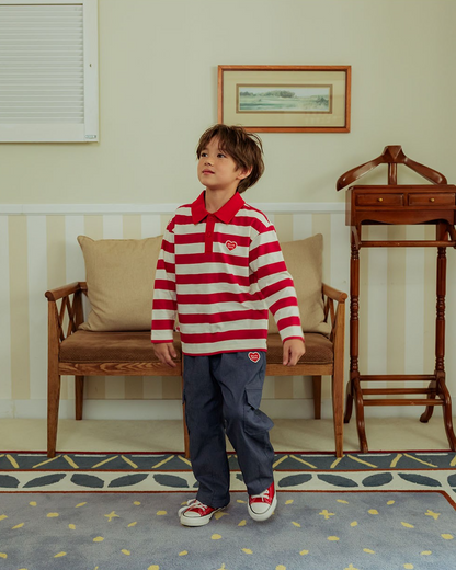 Dark Blue BB Heart Tapered Cargo Pants