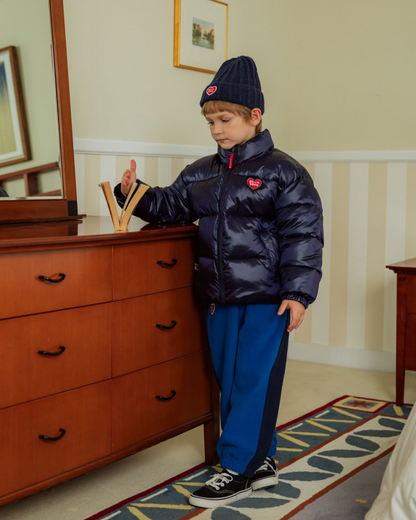 Navy BB Heart Basic Puffer Jumper