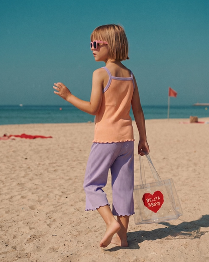 [GIRL SET] Orange BB Heart Two-Tone Sleeveless One Mile