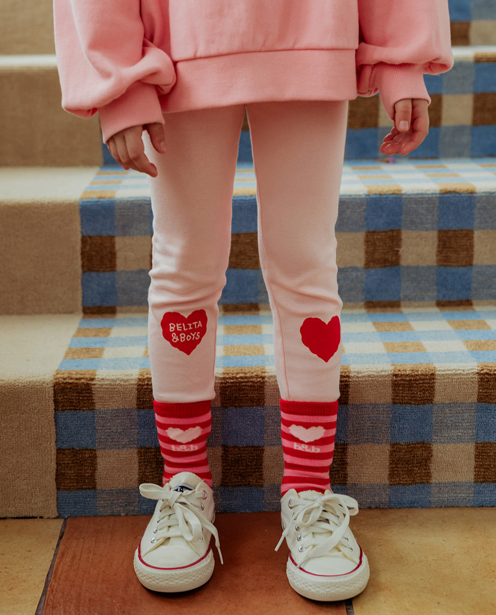 Pink Double Heart Leggings