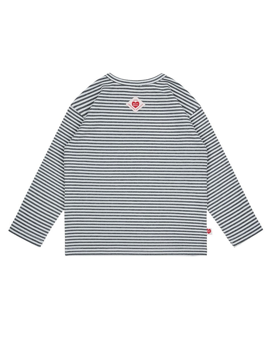 Grey BB Heart Stripe Rib Long Sleeve