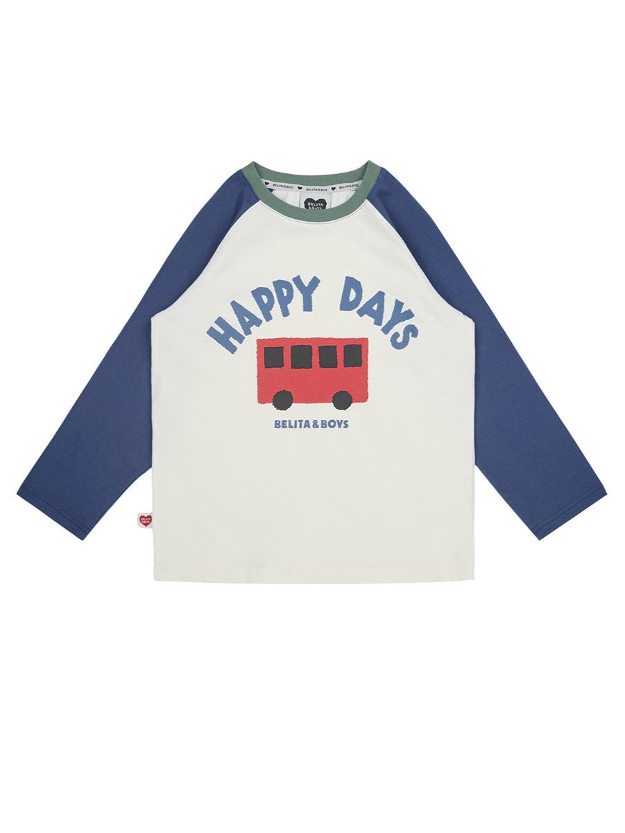 Blue Bus Raglan Long Sleeve