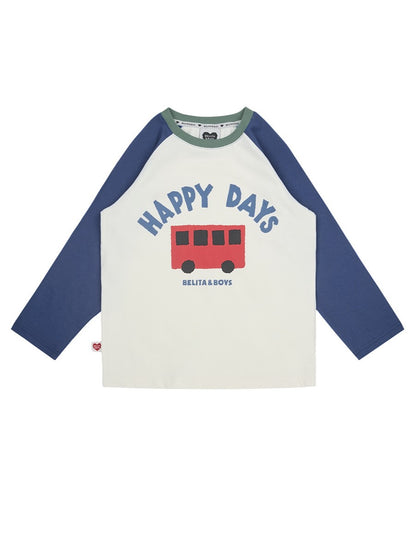 Blue Bus Raglan Long Sleeve