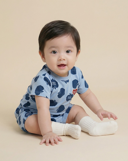 [BABY SET] Navy Bubble Apple Pattern Shorts