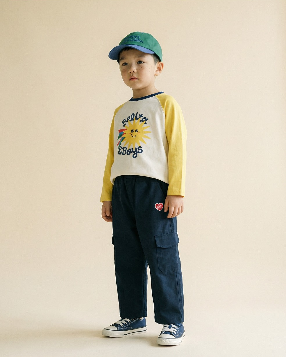 Navy BB Heart Fatigue Cargo Pants
