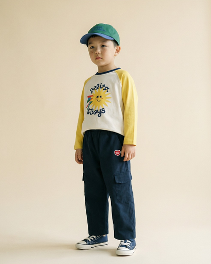 Navy BB Heart Fatigue Cargo Pants
