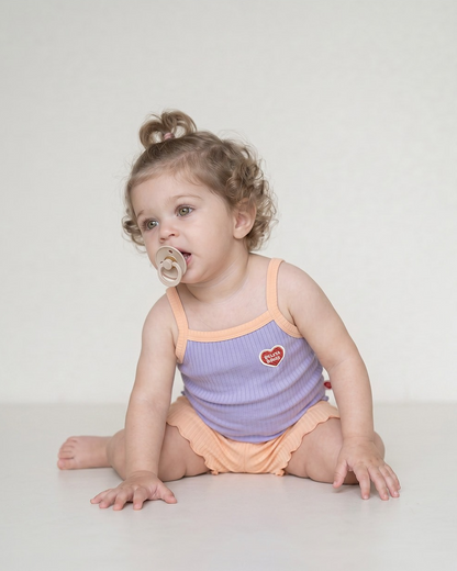 [BABY GIRL SET] Violet BB Heart Two-Tone Sleeveless One Mile