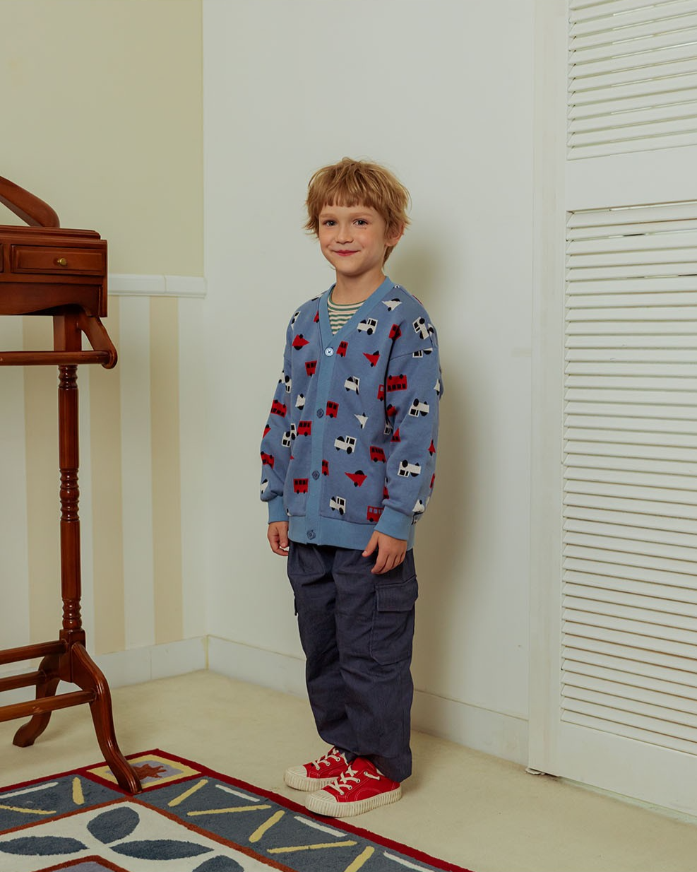 Dark Blue BB Heart Tapered Cargo Pants