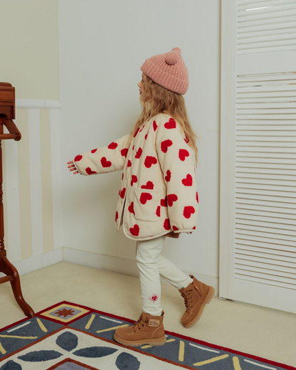 Red BB Heart Pattern Reversible Jumper