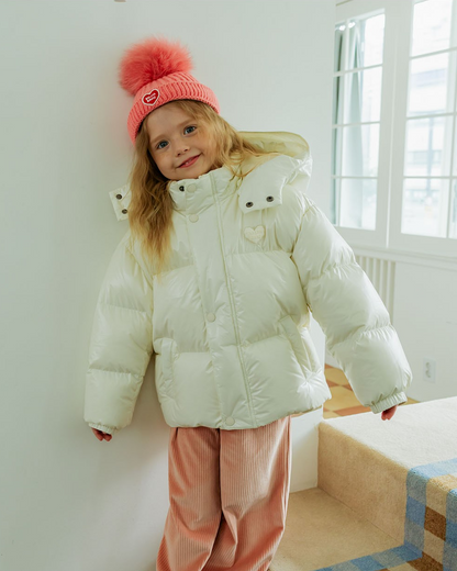 Pink BB Heart Pompom Beanie