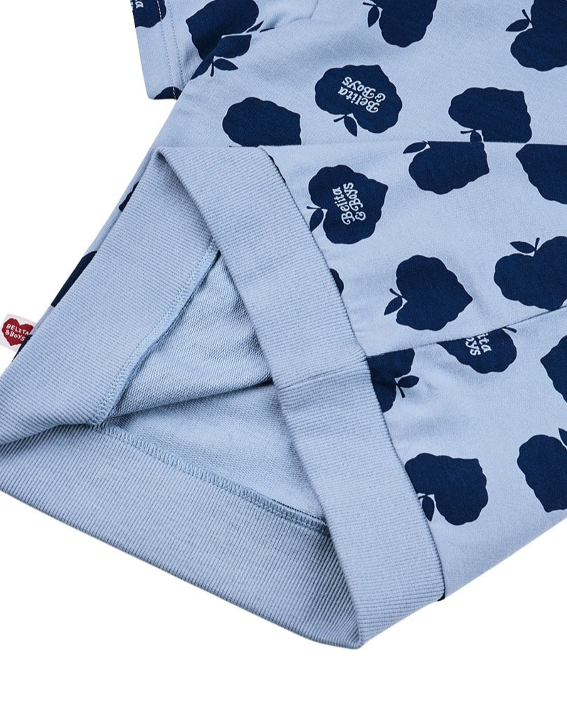 [SET] Navy Bubble Apple Pattern Crop