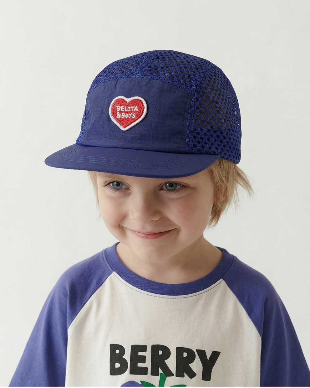 Blue BB Heart Mesh Camp Cap