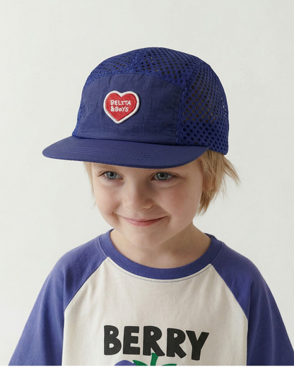 Blue BB Heart Mesh Camp Cap