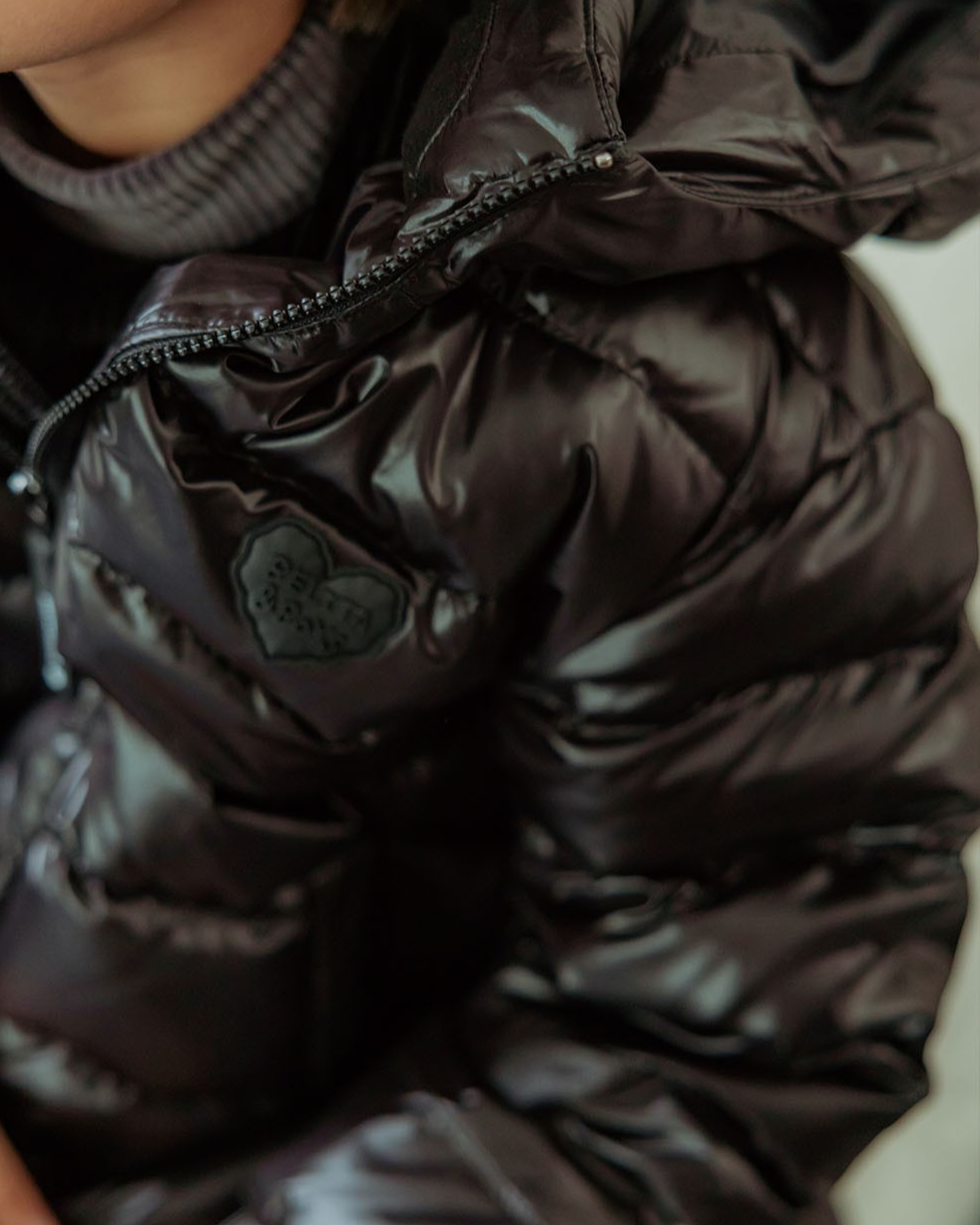 Black BB Heart Duck Down Long Jumper