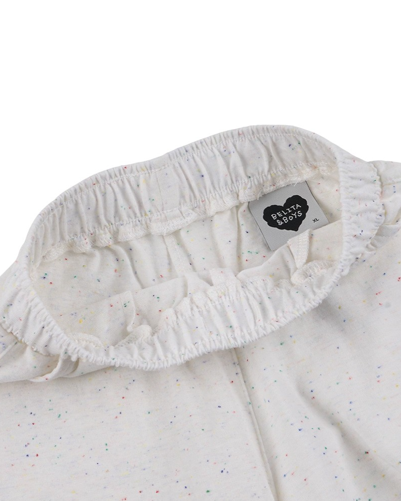 [SET] Ivory BB Heart Rib Trim Shirt & Shorts