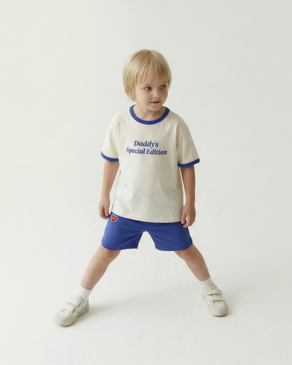 [SET] Cream Daddy Short Sleeve Tee & Shorts