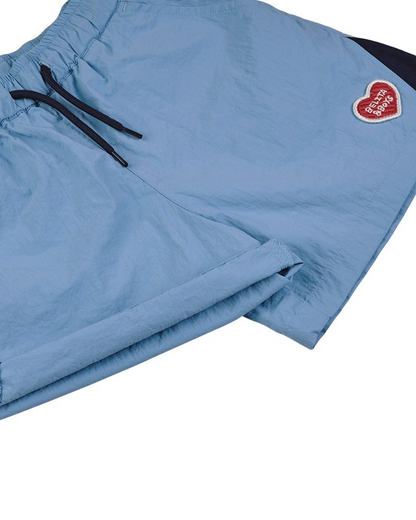 Blue BB Heart Edge Color Block Shorts