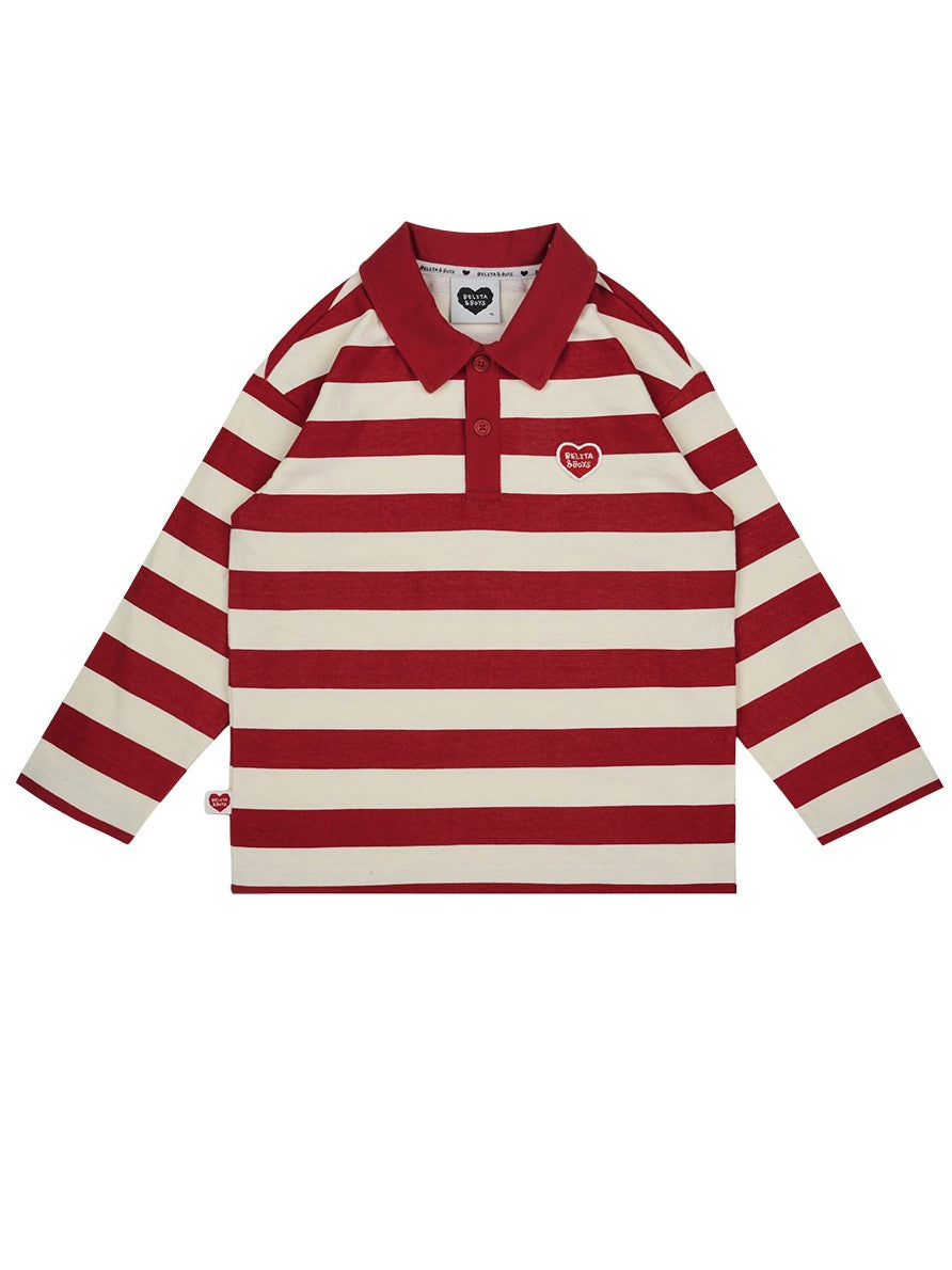 Red BB Heart Stripe Rugby Shirt