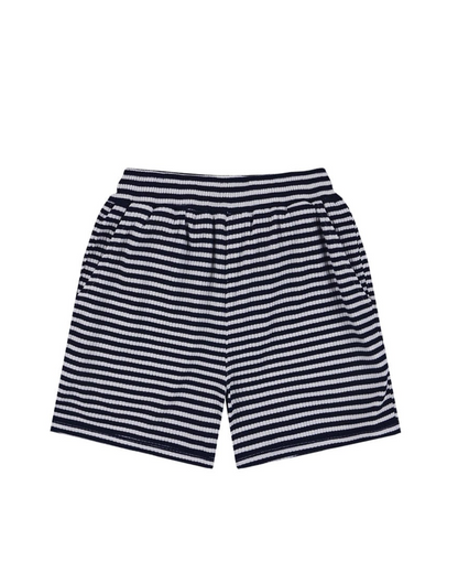 [SET] Navy BB Heart Stripe Sleeveless Shorts