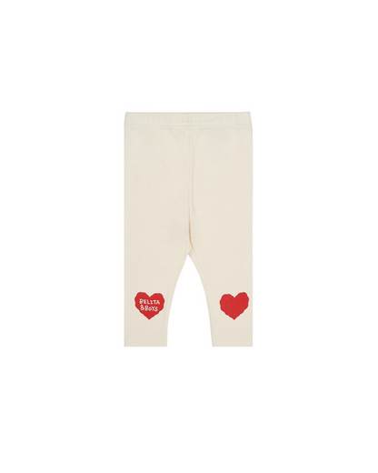 BABY Cream Double Heart Leggings