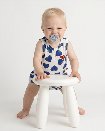 [BABY SET] Blue Berry Pattern Mesh Sleeveless Shorts